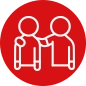 Icon of person with arm around another person