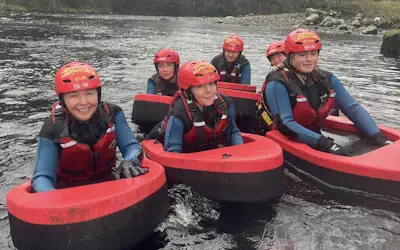Group of people Hydrospeeding in the Lake District
